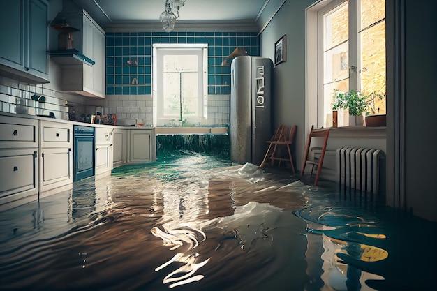 water under kitchen floor