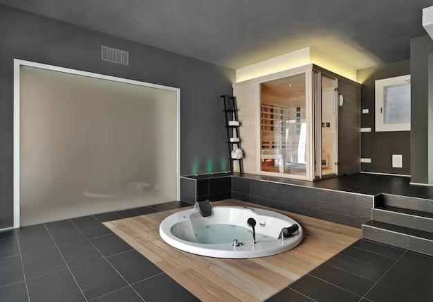 sauna in master bathroom