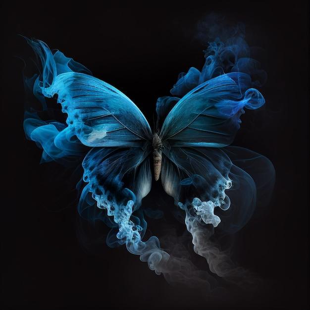 black and blue butterfly